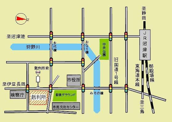 静岡地方裁判所沼津支部　アクセスマップ