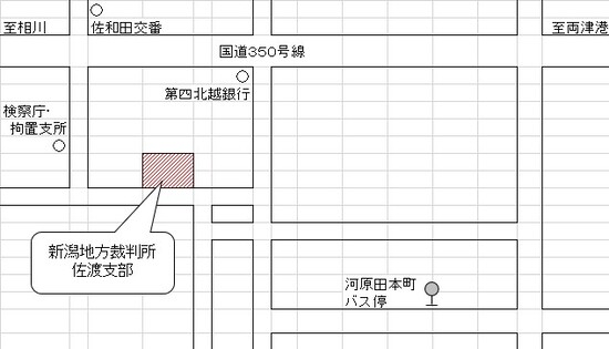 新潟地方裁判所佐渡支部　アクセスマップ