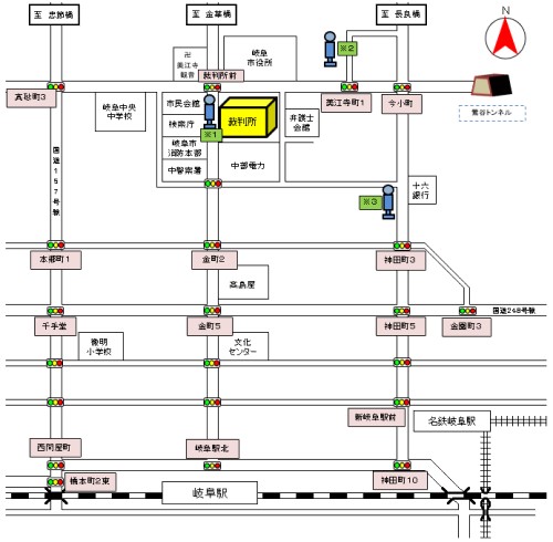 岐阜地方裁判所本庁　アクセスマップ